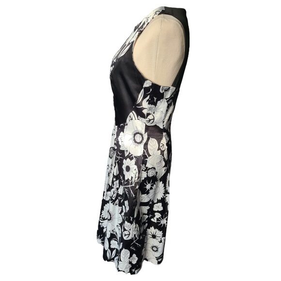 Veronika Maine 8 Black White Floral Fit & Flare Dress - Picture 5 of 10